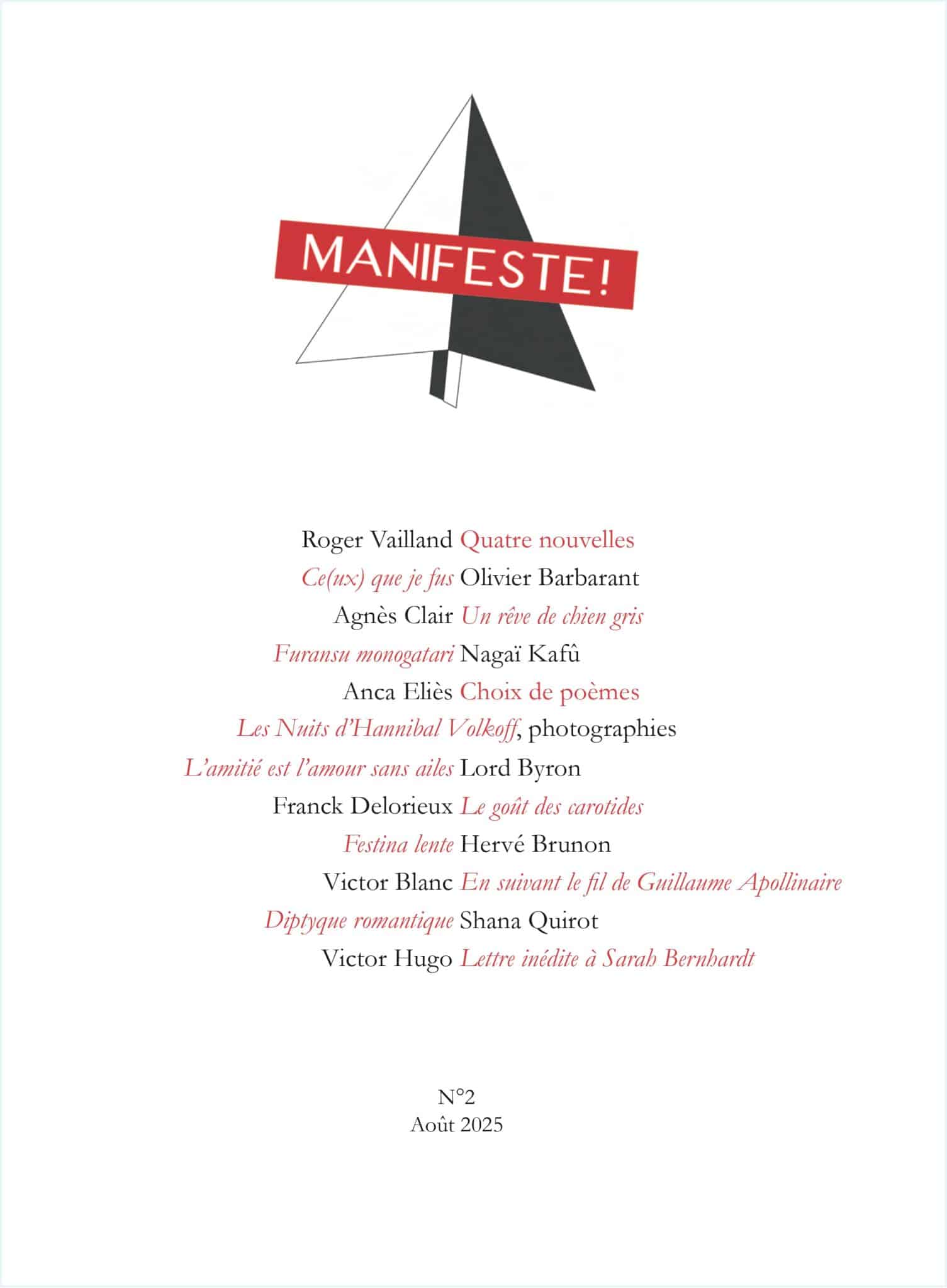 Revue Manifeste! n°2 – août 2025